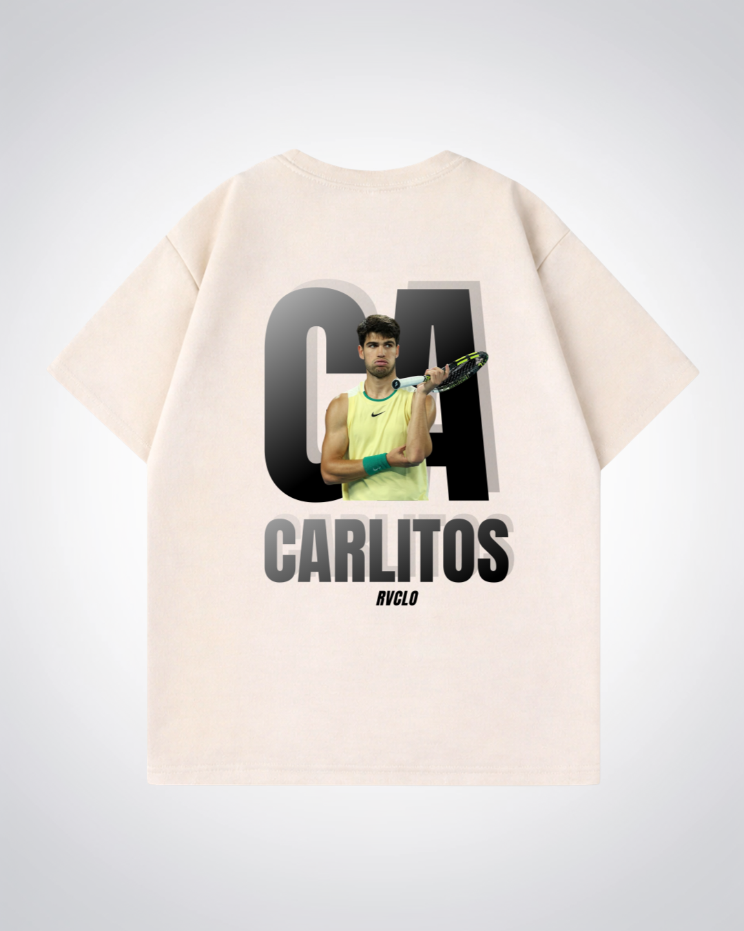 CA "Carlitos"  Oversized Shirt  - Beige Back (Designed)