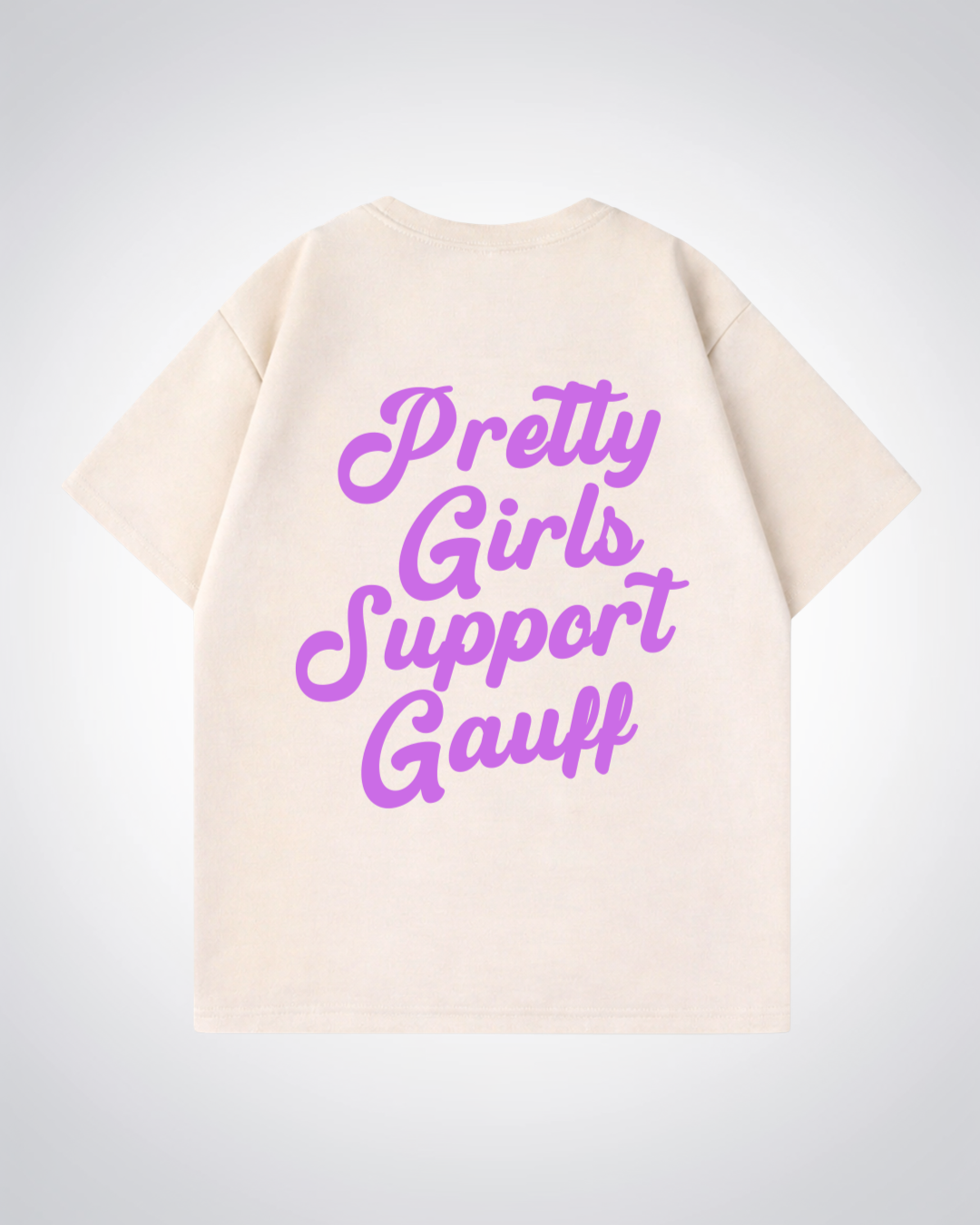 Pretty Girls Support Gauff Oversized Shirt  - Beige Back (Designed)