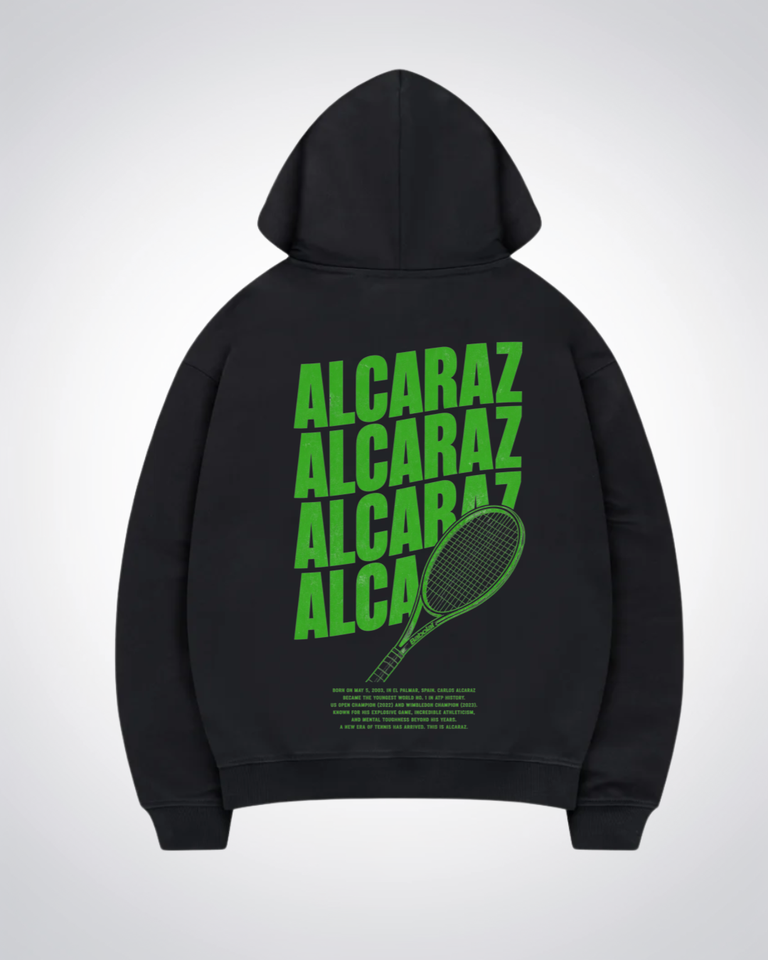 Alcaraz Waved Oversized Hoodie - Black Back (Designed)
