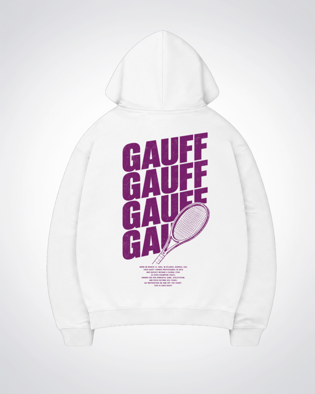 Gauff Waved Oversized Hoodie - White Back (Designed)