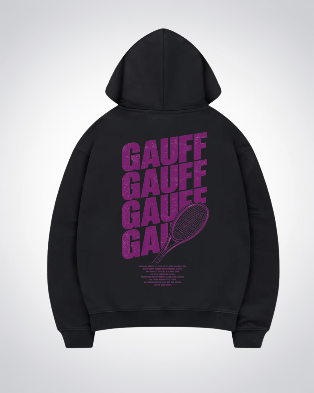 Gauff Waved Oversized Hoodie - Black Back (Designed)