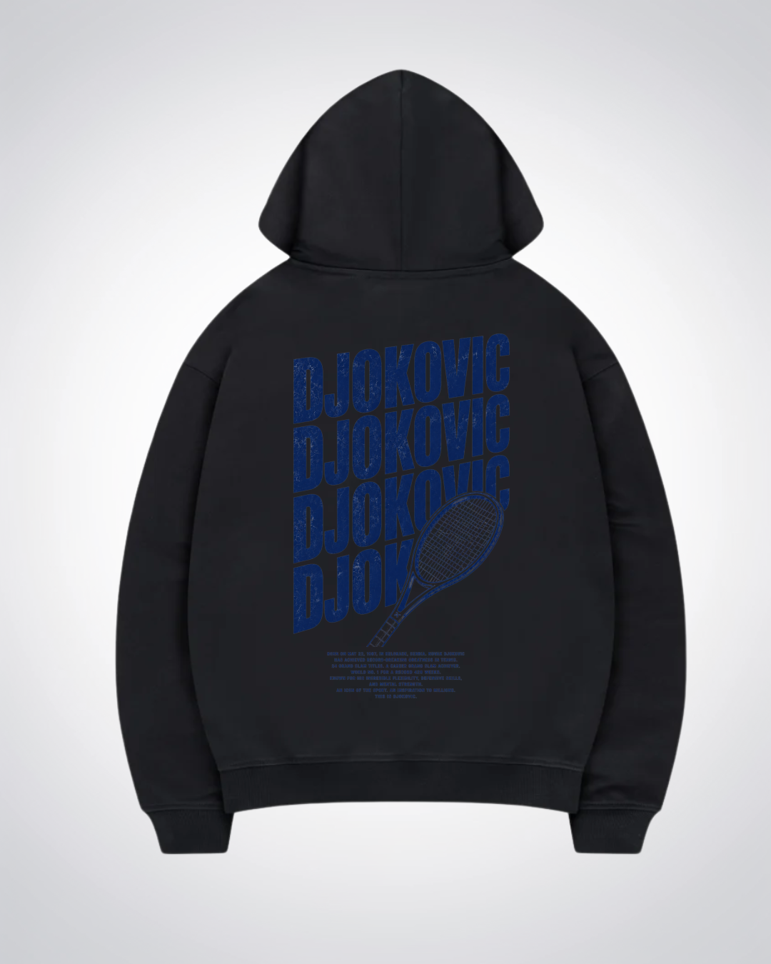 Djokovic Waved Oversized Hoodie - Black Back (Designed)