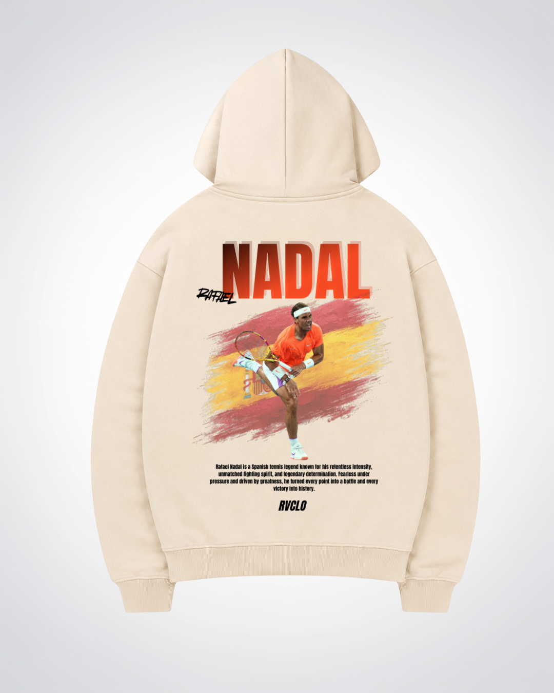 Nadal Oversized Hoodie - Beige Back (Designed)