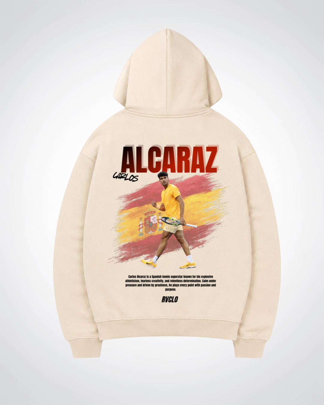 Alcaraz Oversized Hoodie - Beige Back (Designed)