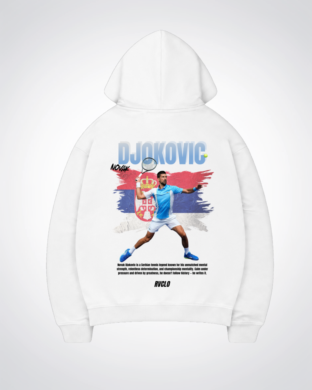 Djokovic Oversized Hoodie - White Back (Designed)