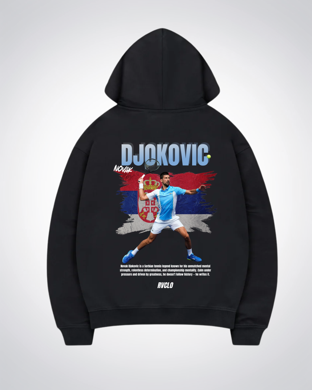 Djokovic Oversized Hoodie - Black Back (Designed)