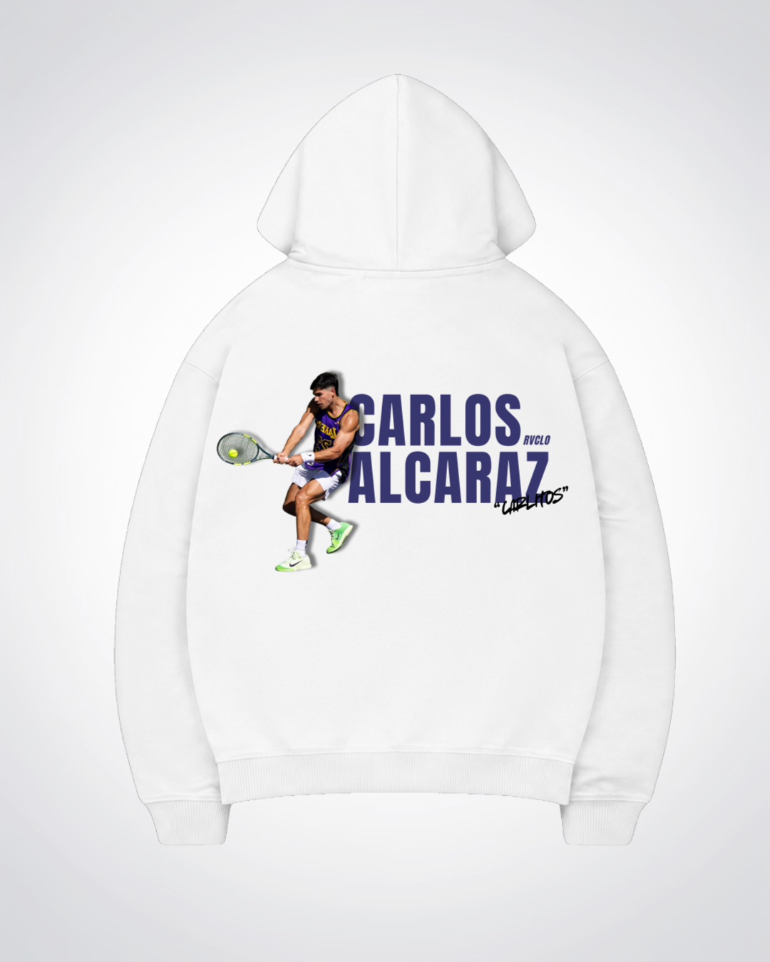 Carlos Alcaraz Oversized Hoodie - White Back (Designed)