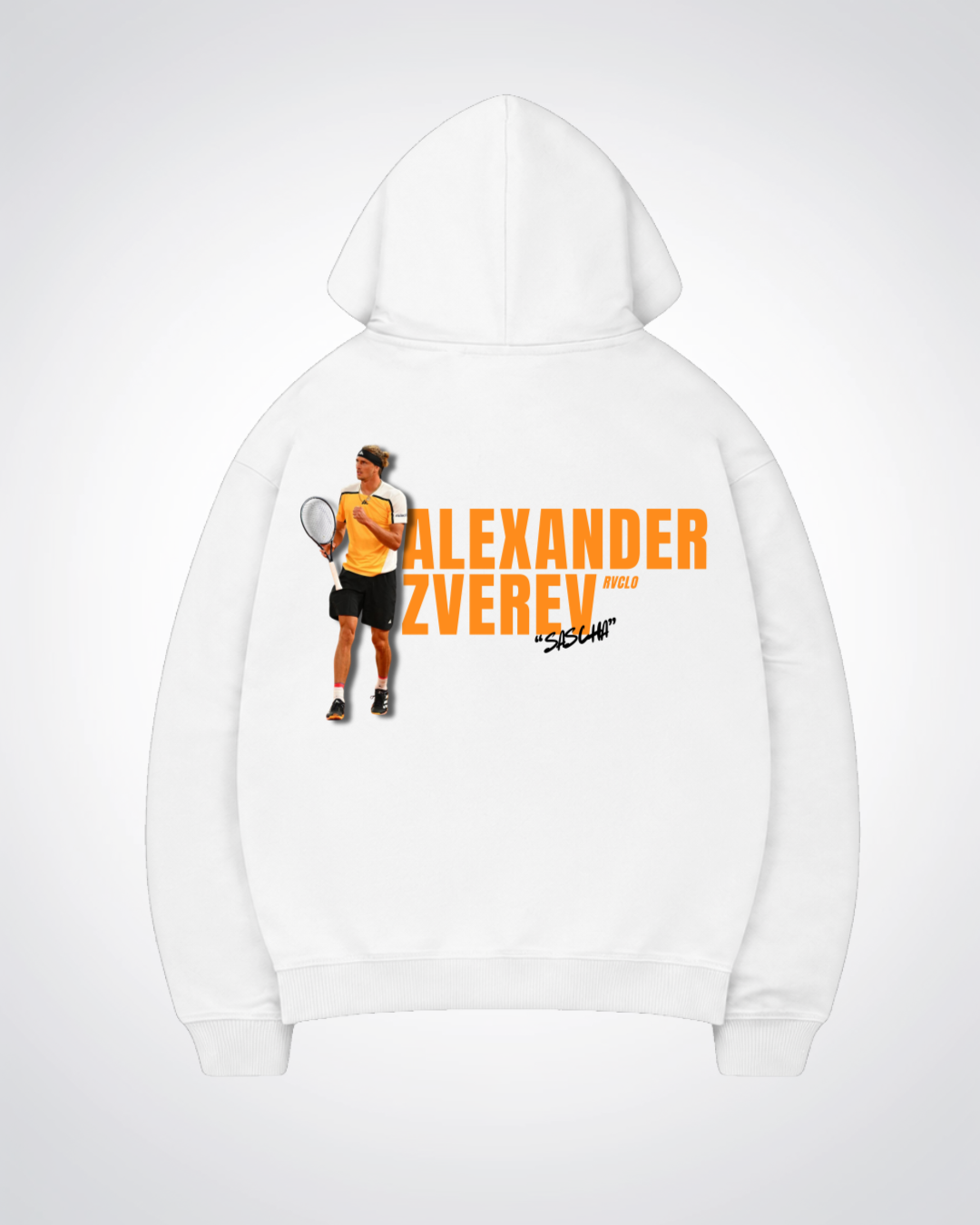Alexander Zverev Oversized Hoodie - White Back (Designed)