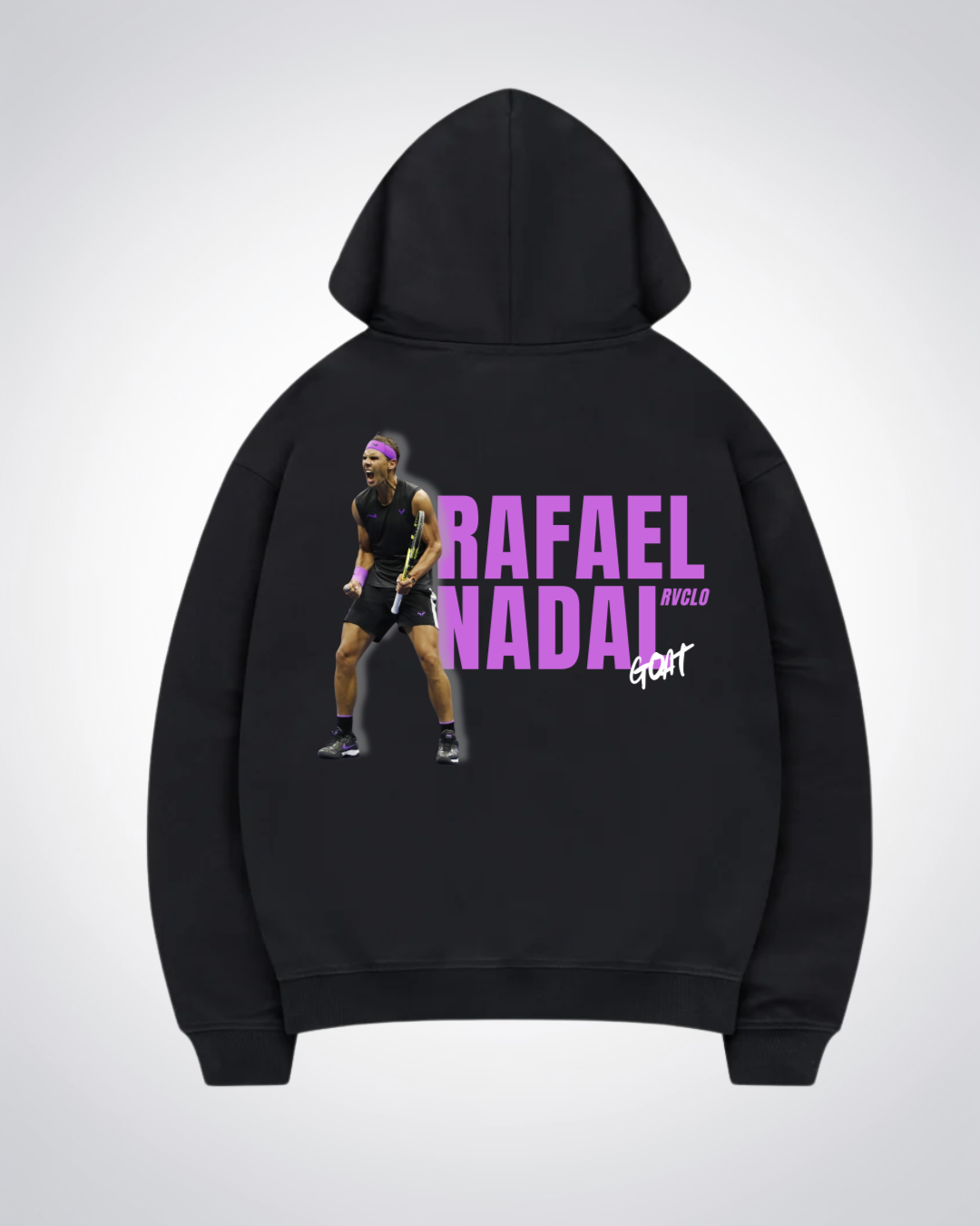 Rafael Nadal Oversized Hoodie - Black Back (Designed)