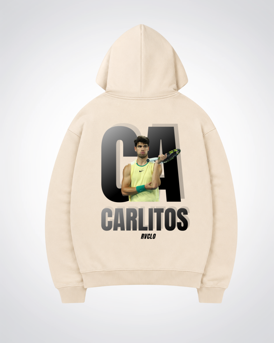 CA "Carlitos"  Oversized Hoodie - Beige Back (Designed)