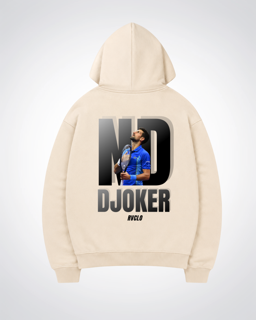 ND "Djoker"  Oversized Hoodie - Beige Back (Designed)