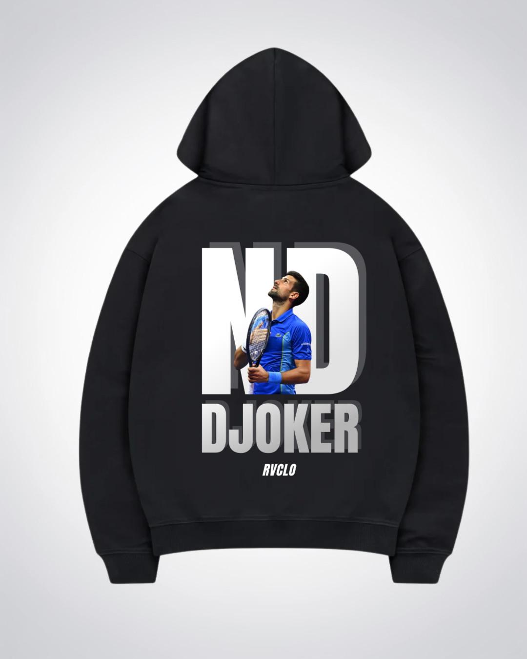 ND "Djoker"  Oversized Hoodie - Black Back (Designed)