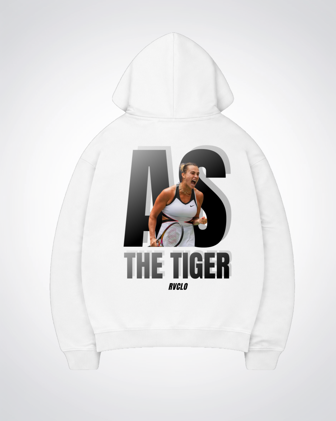 AS "The Tiger"  Oversized Hoodie - White Back (Designed)