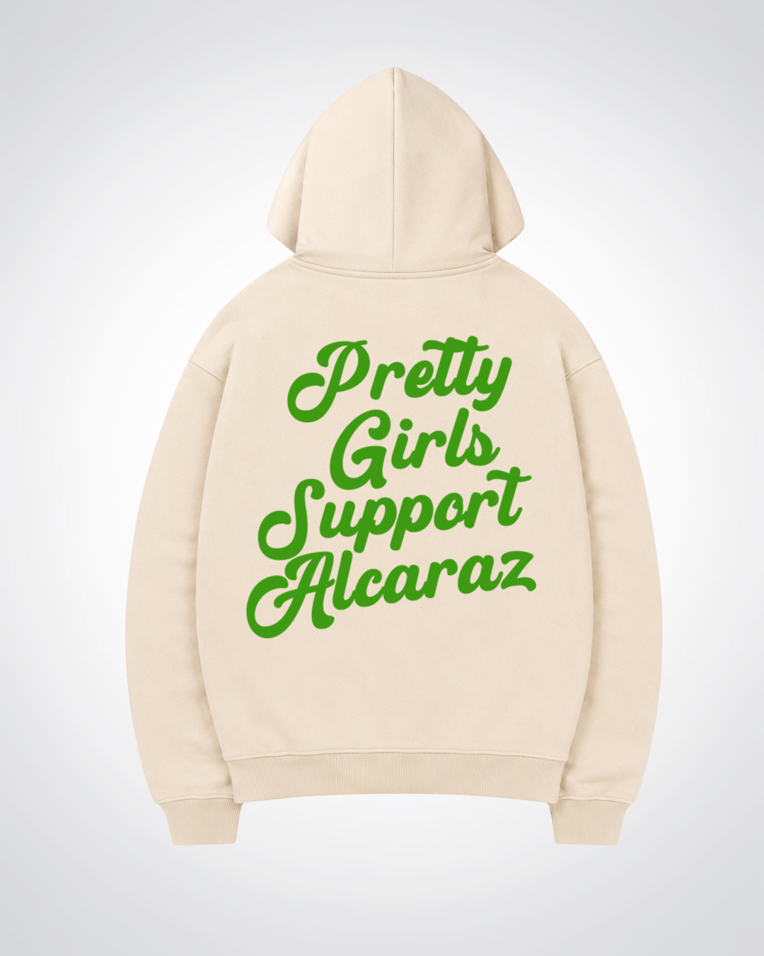 Pretty Girls Support Alcaraz Oversized Hoodie - Beige Back (Designed)