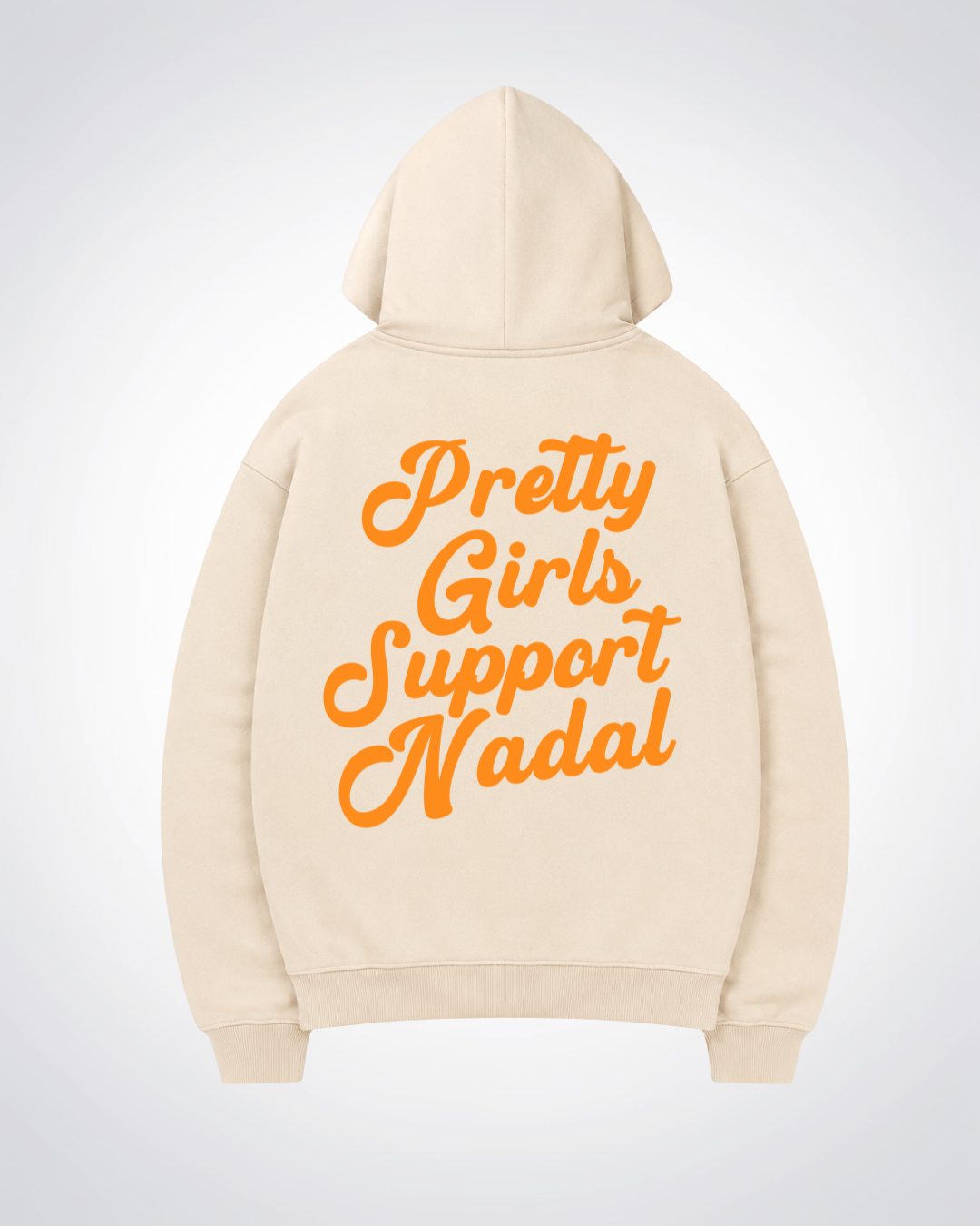 Pretty Girls Support Nadal Oversized Hoodie - Beige Back (Designed)