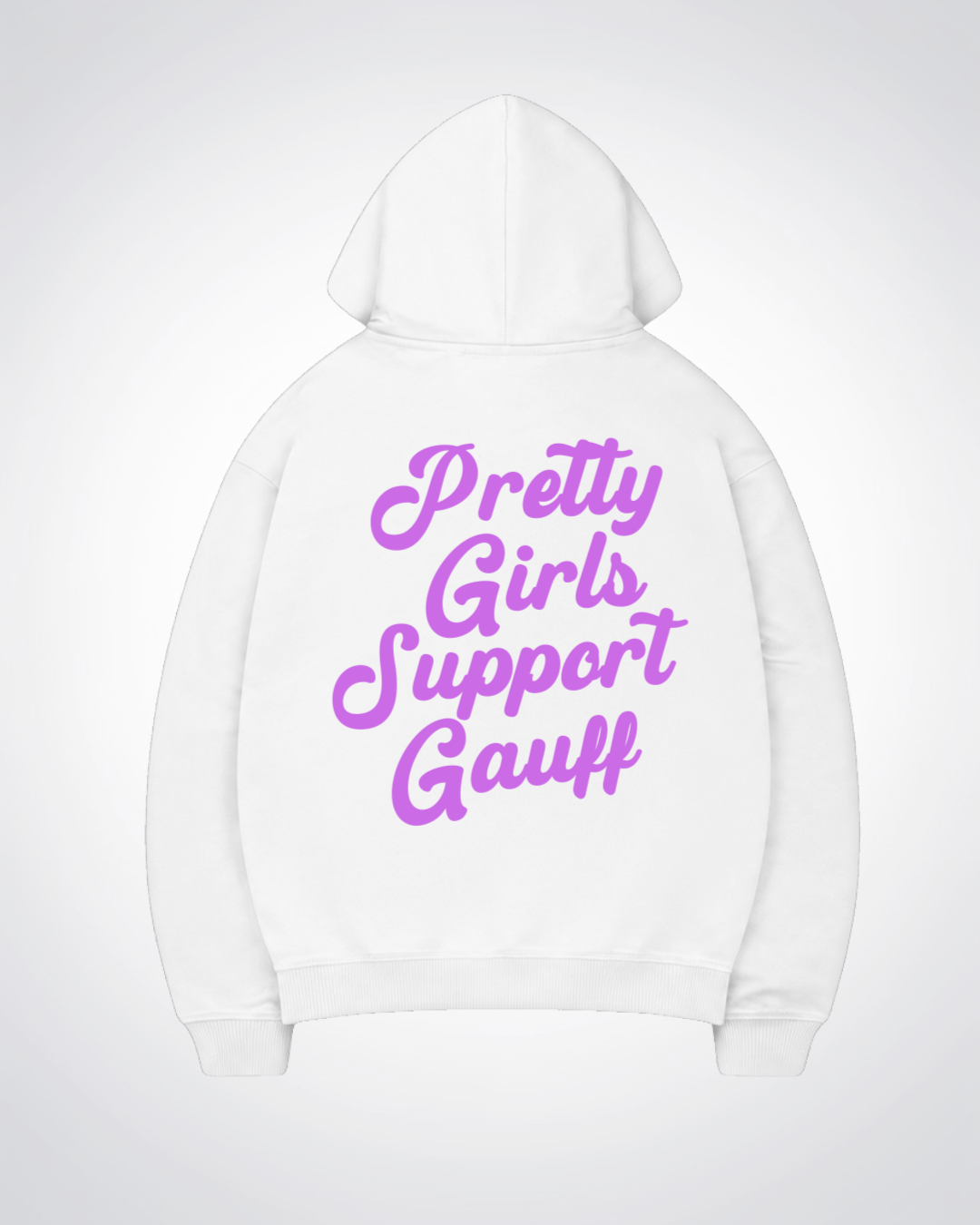 Pretty Girls Support Gauff Oversized Hoodie - White Back (Designed)