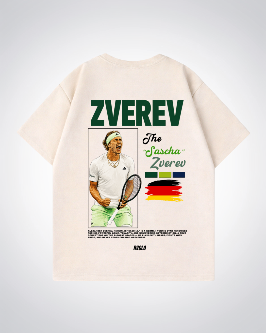 Zverev Oversized Shirt - Beige Back (Designed)