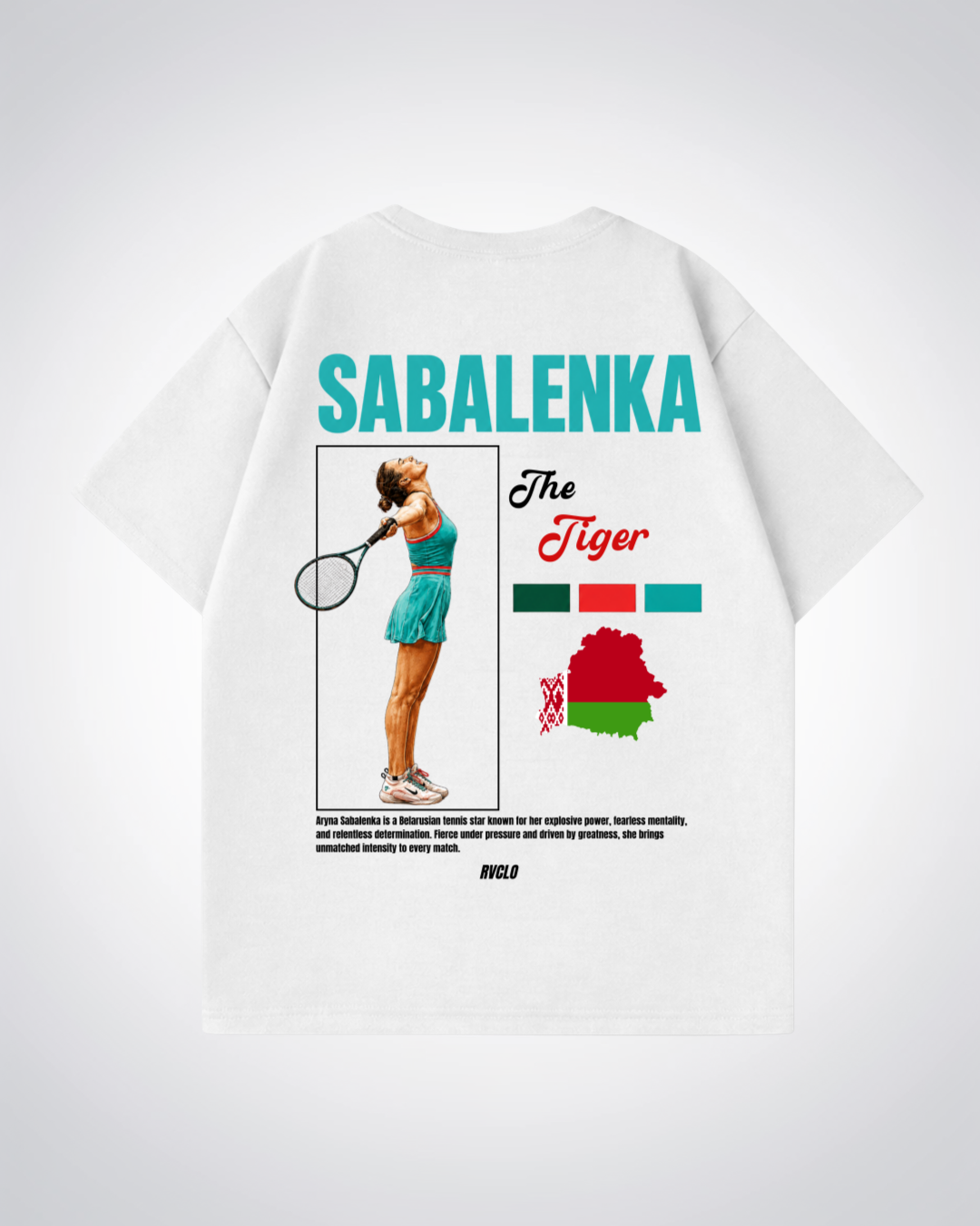 Sabalenka Oversized Shirt - White Back (Designed)
