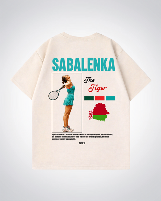 Sabalenka Oversized Shirt - Beige Back (Designed)
