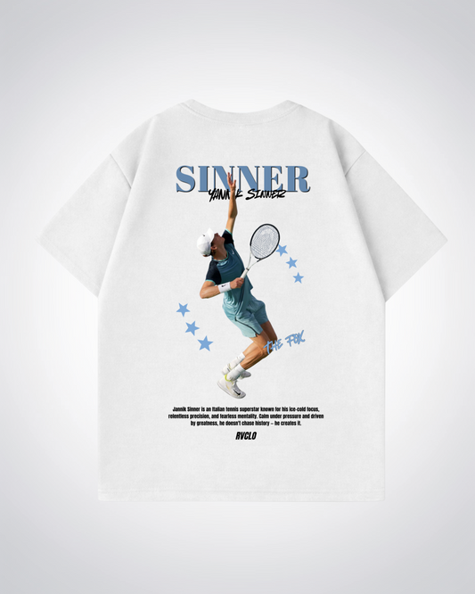 Sinner Star Oversized Shirt - White Back (Designed)