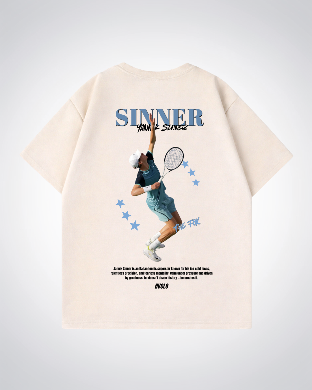 Sinner Star Oversized Shirt - Beige Back (Designed)