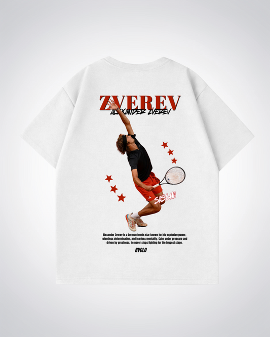 Zverev Star Oversized Shirt - White Back (Designed)