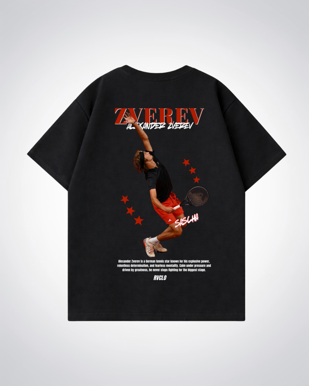 Zverev Star Oversized Shirt - Black Back (Designed)