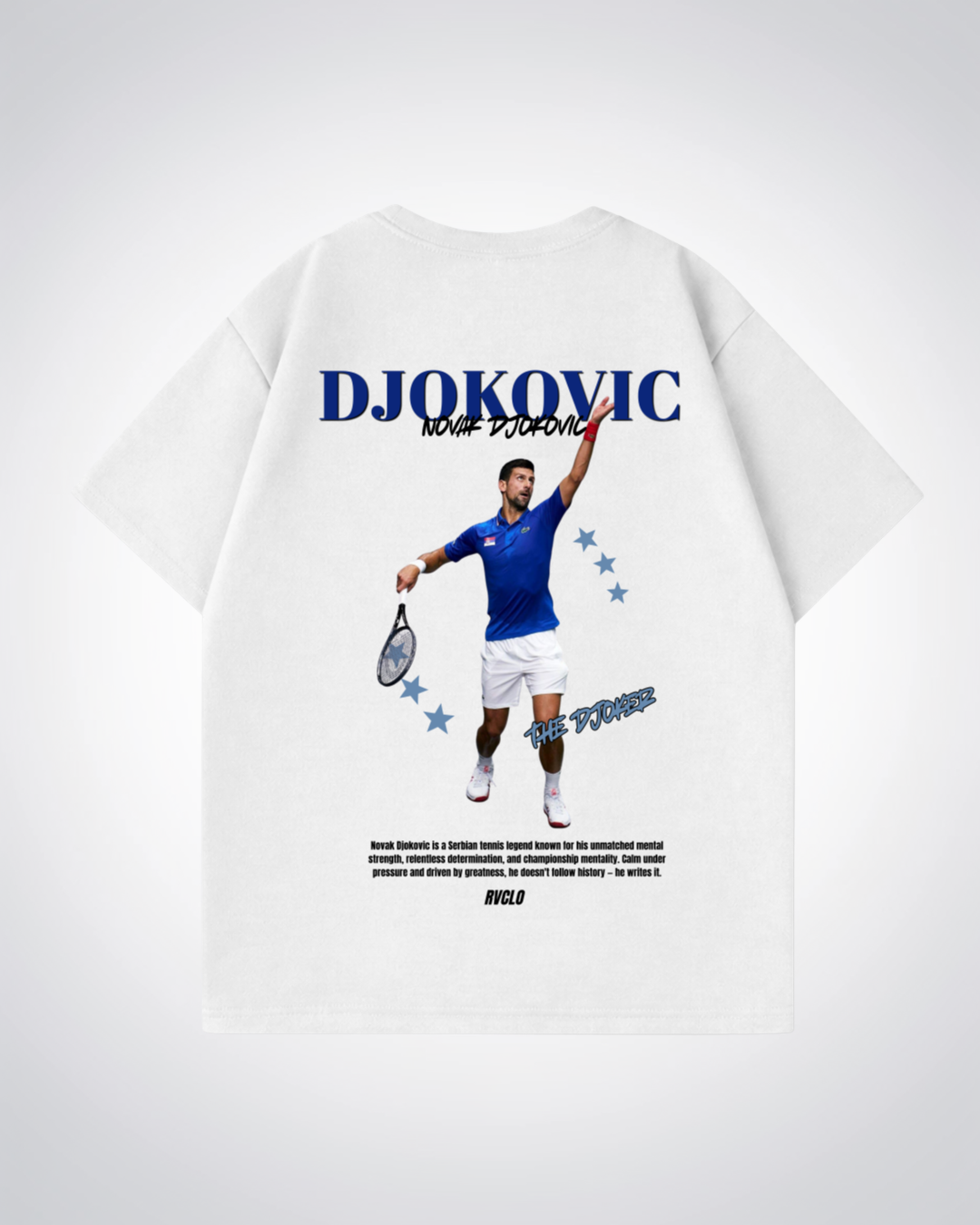 Djokovic Star Oversized Shirt - White Back (Designed)