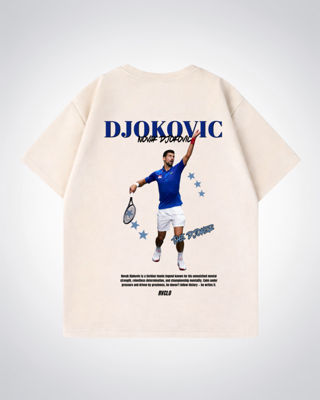 Djokovic Star Oversized Shirt - Beige Back (Designed)