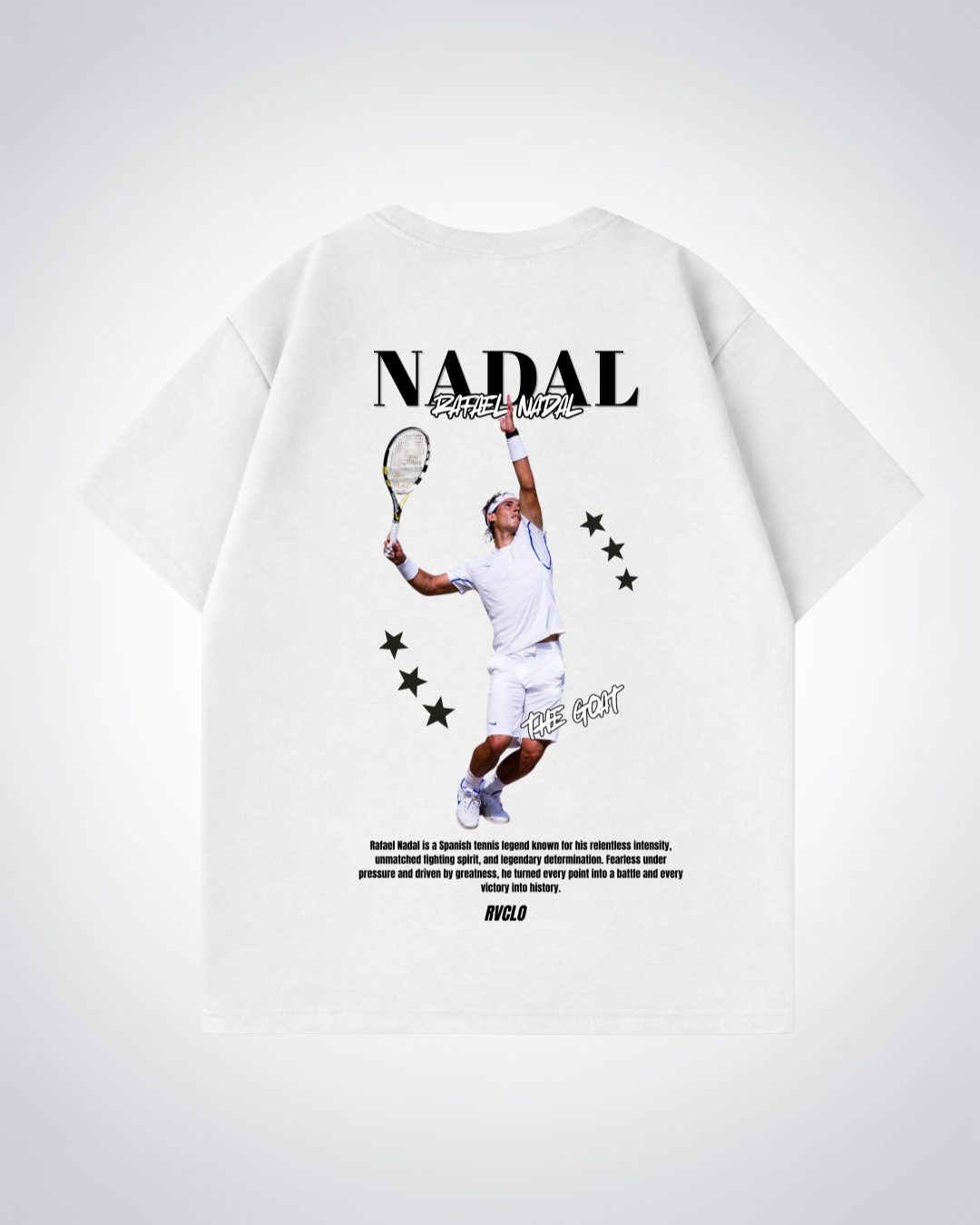 Nadal Star Oversized Shirt - White Back (Designed)