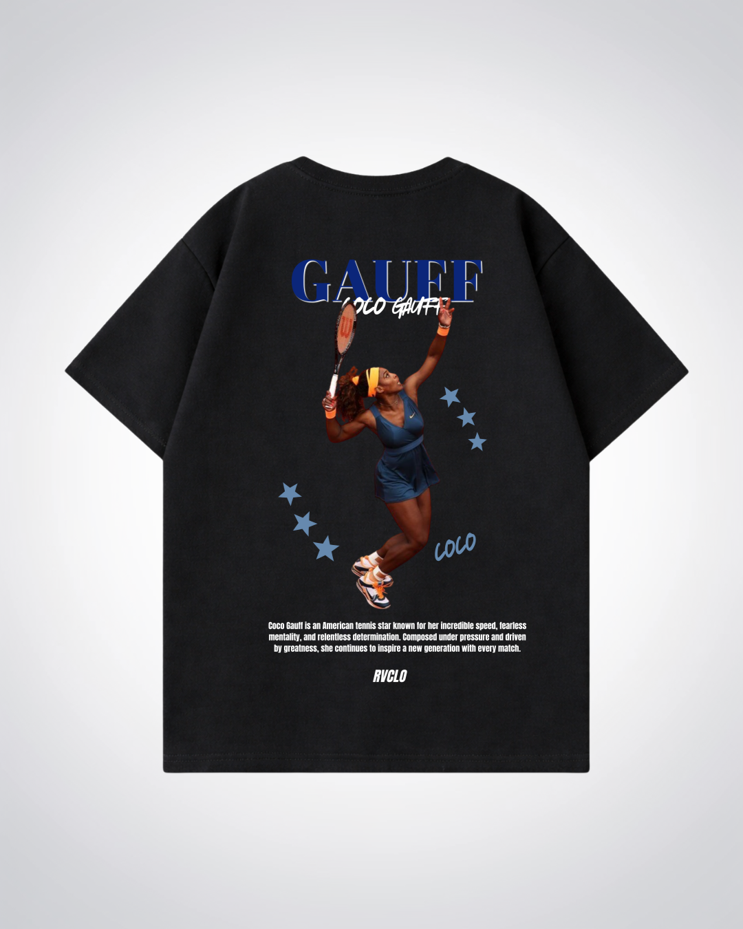 Gauff Star Oversized Shirt - Black Back (Designed)