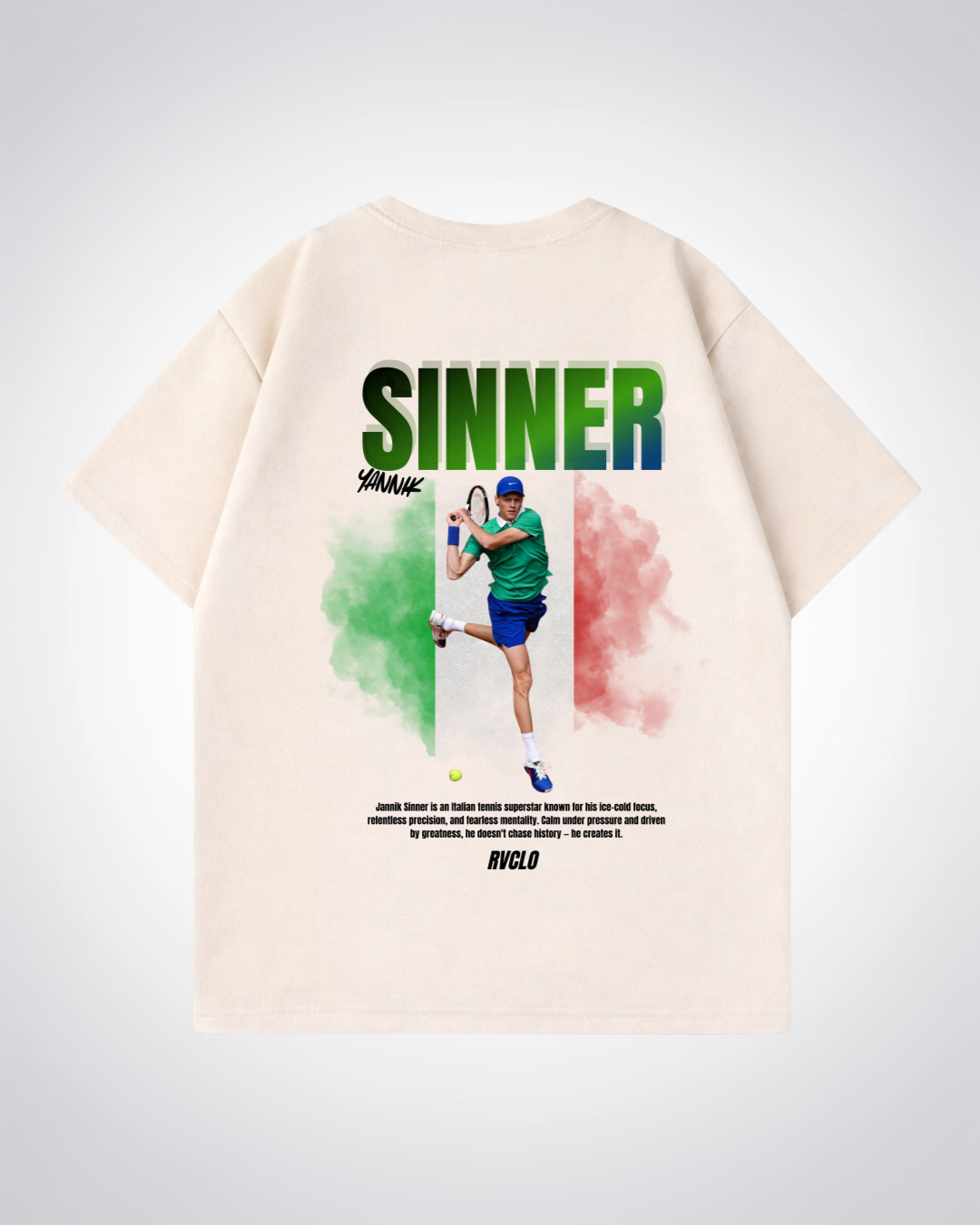 Sinner Star Oversized Shirt - Beige Back (Designed)