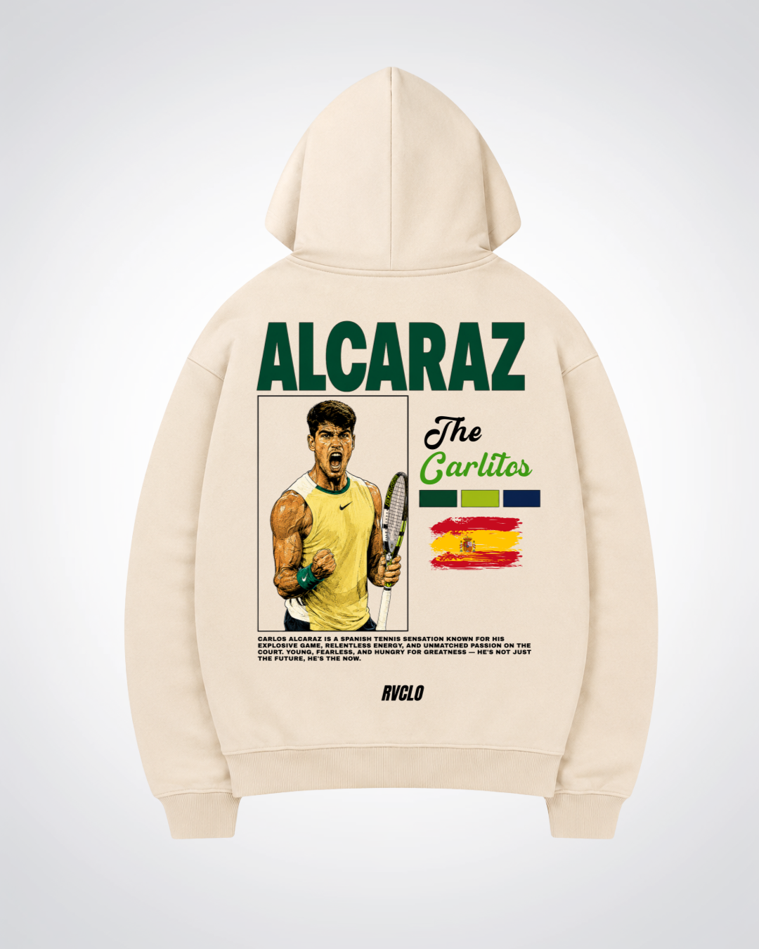 Alcaraz Oversized Hoodie - Beige Back (Designed)