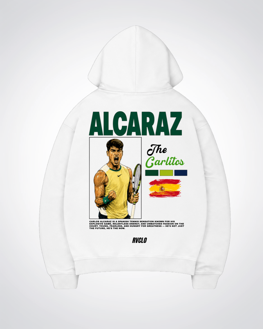 Alcaraz Oversized Hoodie - White Back (Designed)
