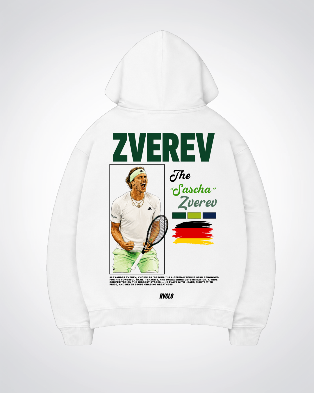 Zverev Oversized Hoodie - White Back (Designed)