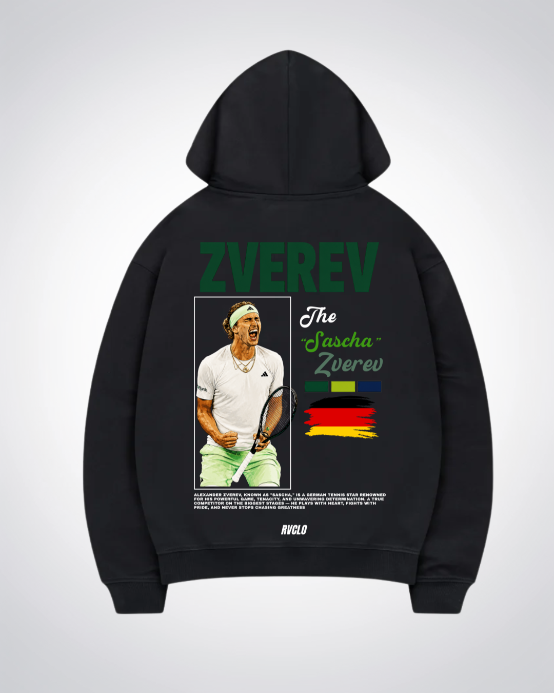 Zverev Oversized Hoodie - Black Back (Designed)
