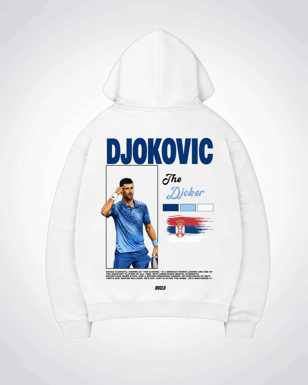 Djokovic Oversized Hoodie - White Back (Designed)