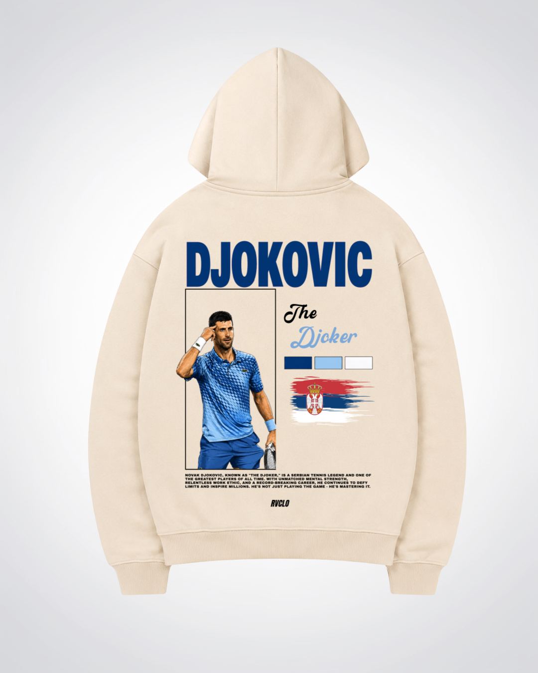Djokovic Oversized Hoodie - Beige Back (Designed)