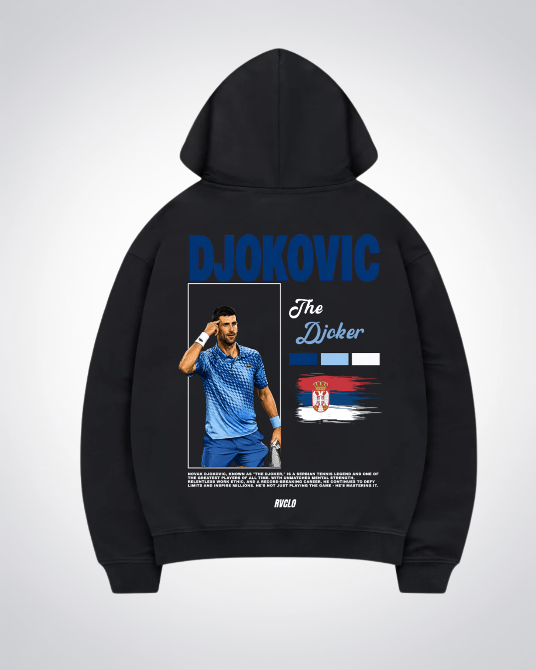 Djokovic Oversized Hoodie - Black Back (Designed)