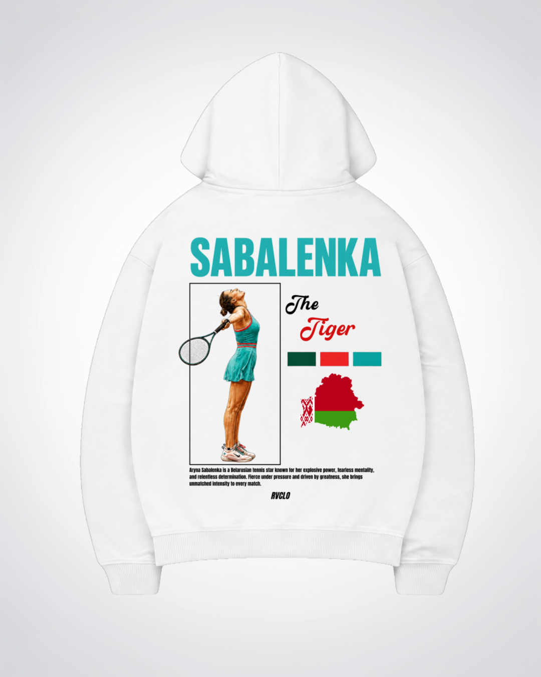 Sabalenka Oversized Hoodie - White Back (Designed)