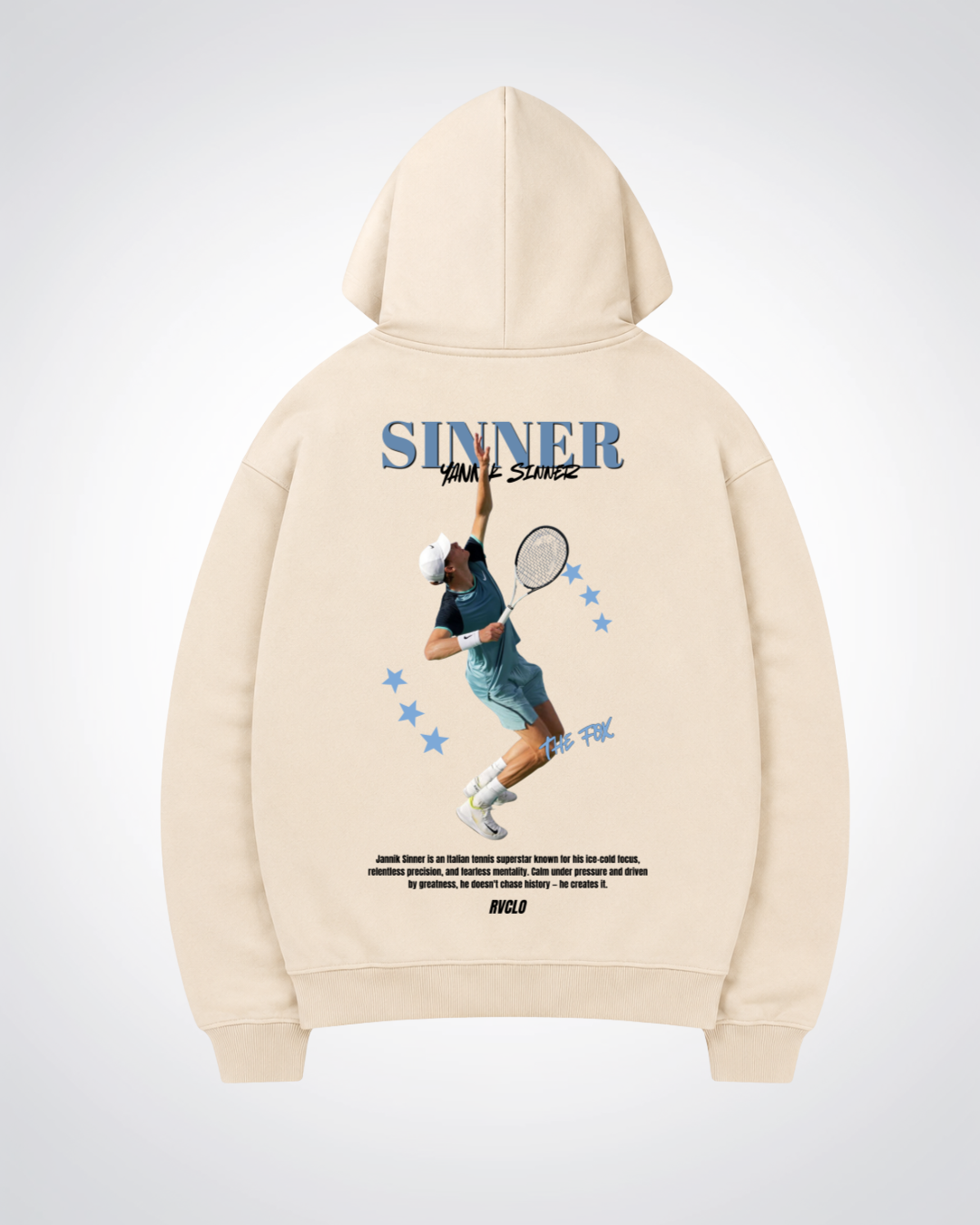 Sinner Oversized Hoodie - Beige Back (Designed)
