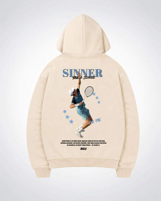 Sinner Oversized Hoodie - Beige Back (Designed)