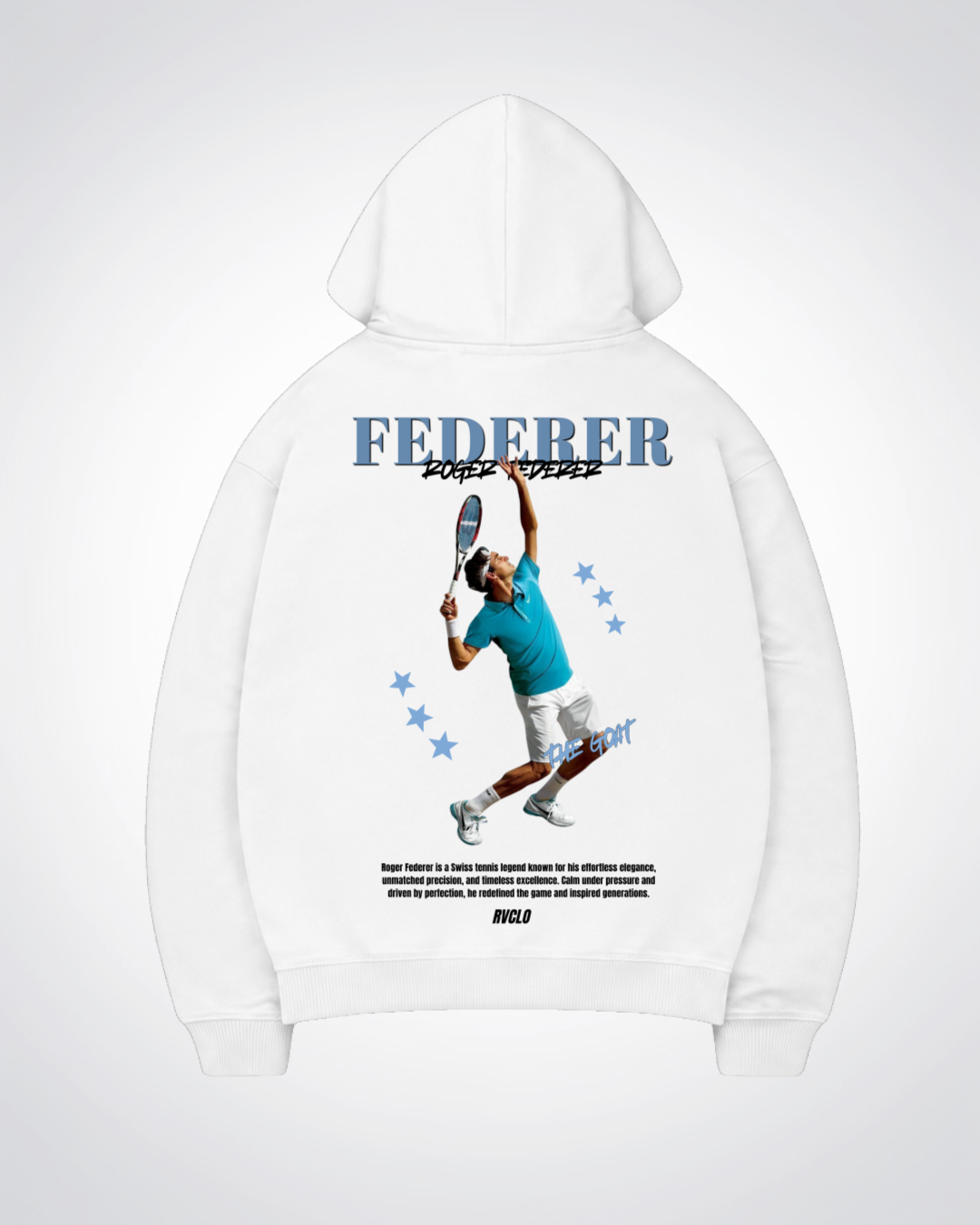 Federer Oversized Hoodie - White Back (Designed)