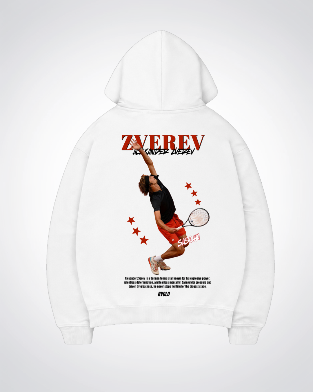Zverev Oversized Hoodie - White Back (Designed)