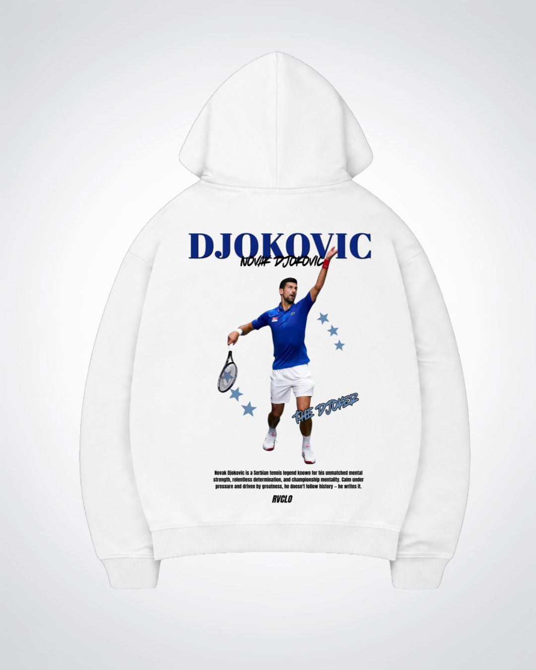 Djokovic Oversized Hoodie - White Back (Designed)
