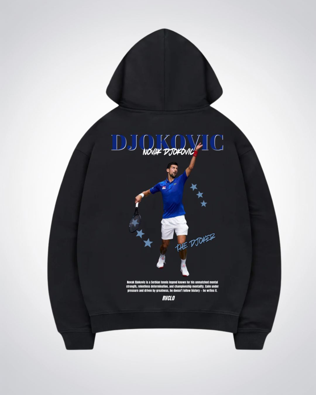 Djokovic Oversized Hoodie - Black Back (Designed)