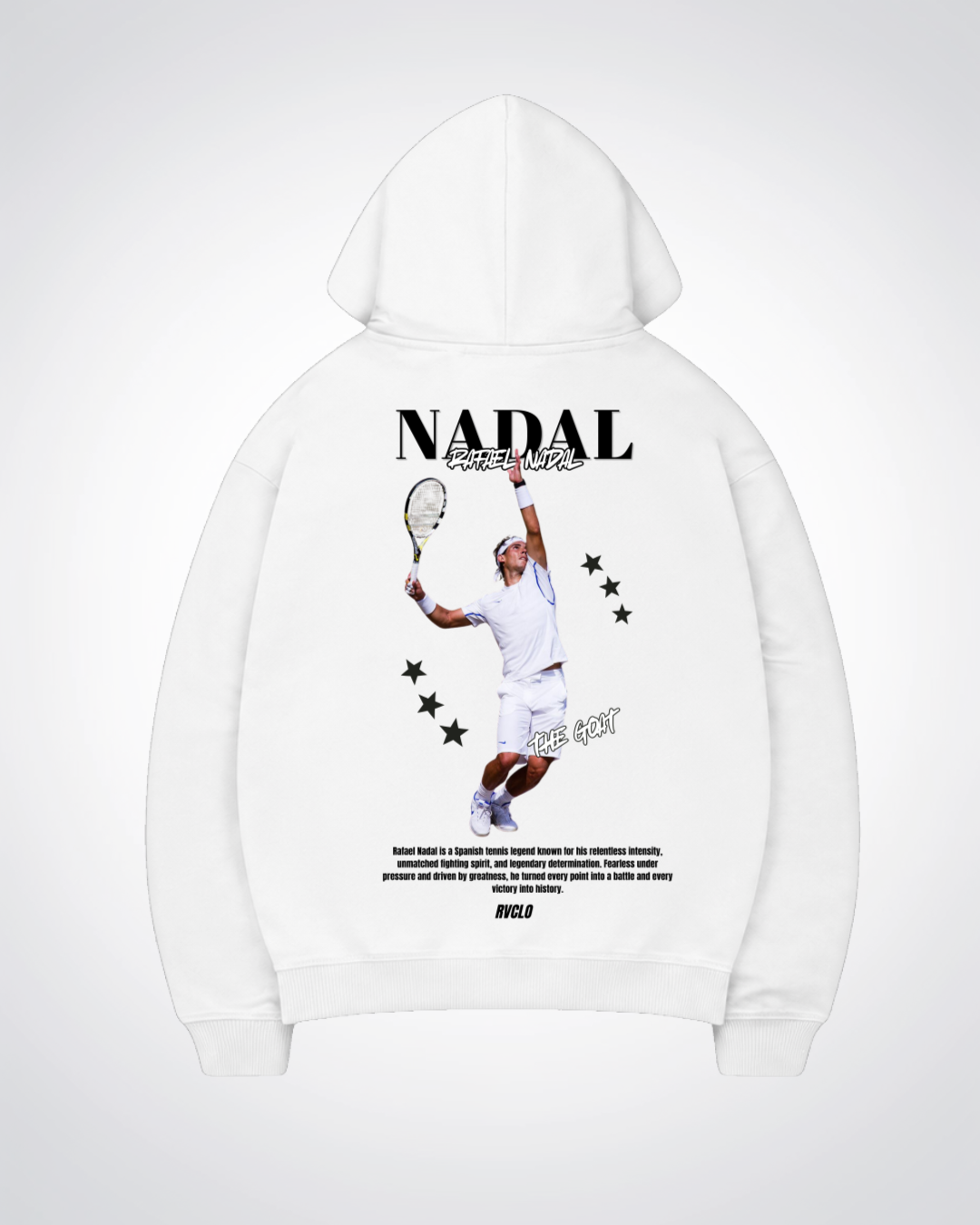 Nadal Star  Oversized Hoodie - White Back (Designed)