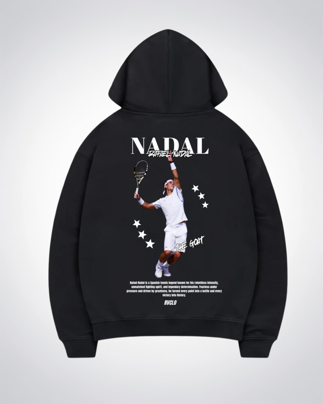Nadal Star  Oversized Hoodie - Black Back (Designed)