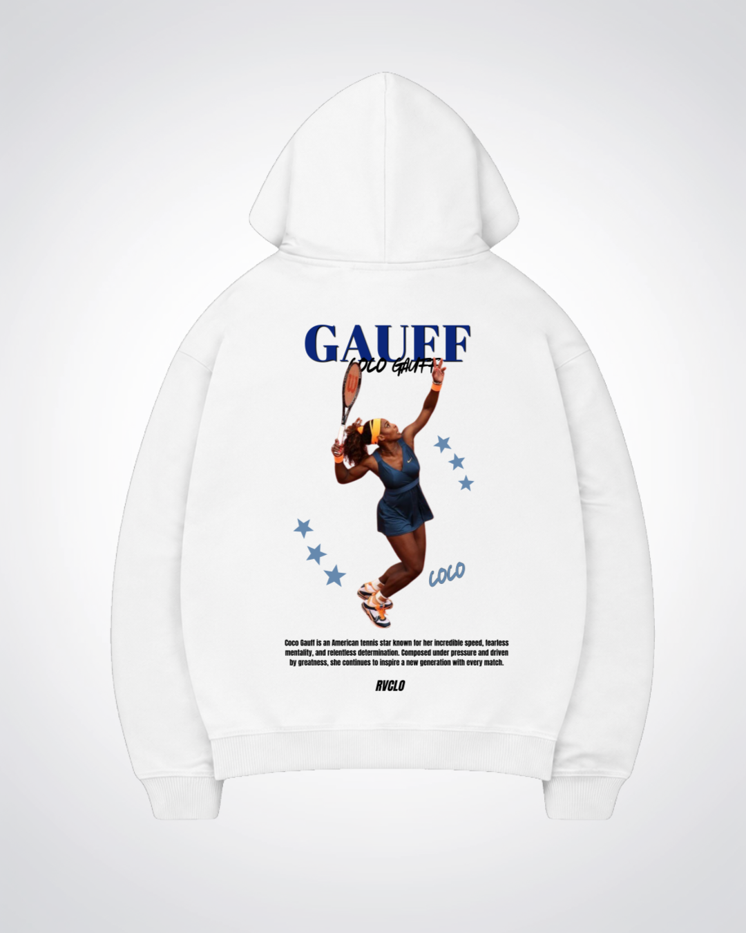 Gauff Star Oversized Hoodie - White Back (Designed)