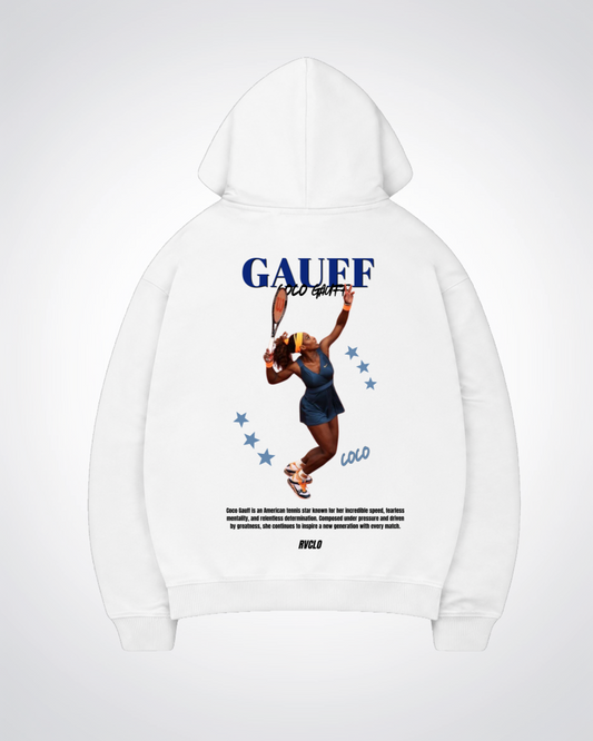 Gauff Star Oversized Hoodie - White Back (Designed)